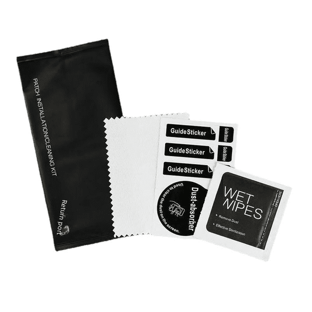Kit de película auxiliar de película templada para teléfono móvil, kit de limpieza de pantalla, bolsa de alcohol desinfectante, pasta para eliminar el polvo