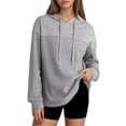 thumbnail image 2 of Waffle Knit Hoodies for Women 2025 Fall Winter Long Sleeve Casual Plain Hooded Sweatshirt Pullover Tops, 2 of 5