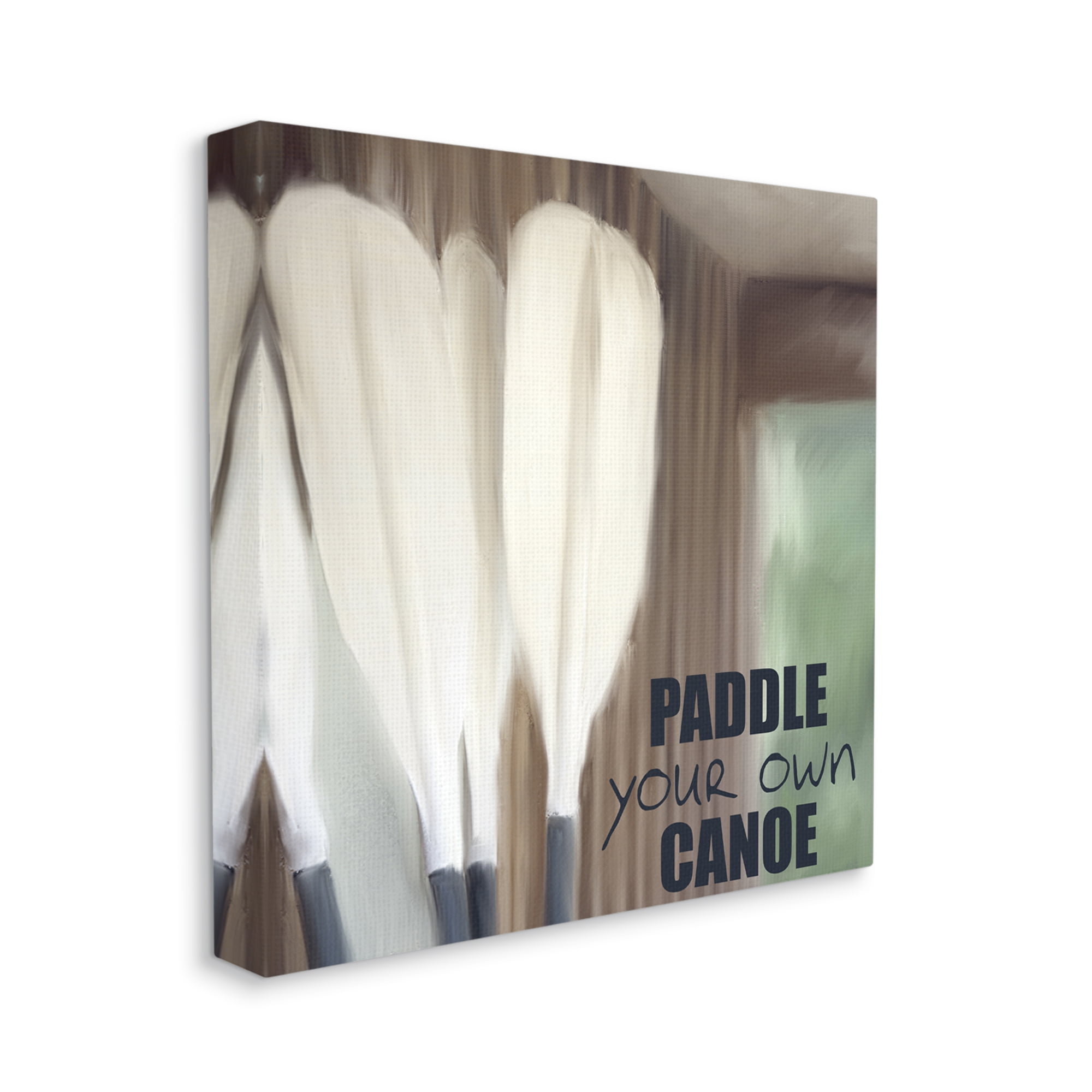 Stupell Industries Paddle Your Own Canoe Inspirational Painting Gallery Wrapped Canvas Art Print Wall Art, 24 x 24