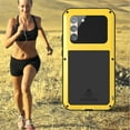 thumbnail image 5 of Samsung Galaxy S21 Ultra Metal Bumper Silicone Case with Stand Hybrid Military [Tough Armour] Shockproof Heavy Duty Rugged case Built-in Screen Protector Cover for Samsung Galaxy S21 Ultra,Yellow, 5 of 16