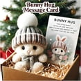 thumbnail image 2 of SSNTSY 5.9" Mini Bunny Hug Cute Easter Gift Knitted Rabbit Box Gift Easter plush Bunny Pocket Toy Stuffed Bunny with Inspirational Card for Easter Party Favors Gift, 2 of 4