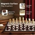 thumbnail image 3 of Juego de ajedrez magnético de madera de 38 cm, plegable con almacenamiento para adultos, 3 of 7