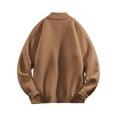 thumbnail image 5 of Dolkfu Fleece Mens Fashion Sweaters Mock Neck Quarter Zip Brown Sweater Solid Thicken Knit Pullovers for Men M, 5 of 8