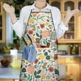 thumbnail image 6 of Pioneer Flower Floral Print Pattern Apron-Garden Aprons for Women with Pockets-Cotton Linen Waterproof Kitchen Cooking Gardening Aprons Adjustable for Kitchen,Cooking,BBQ and Salon 33x27 Inch, 6 of 7