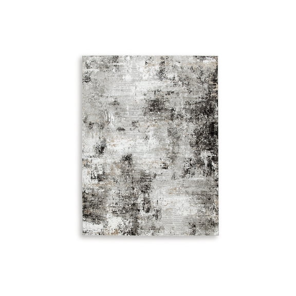 Signature Design by Ashley Langwell Abstract Area Rug 8' x 10', Black, Gray, White Modern Indoor Living Room Rug