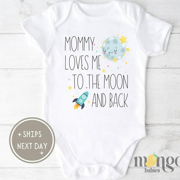 Baby Bodysuit BELLA CANVAS Mommy Loves Me To The Moon And Back Baby Onesies Mother'S Day Gift For Baby Shower Gift For New Mom Baby Mothers Day Gift