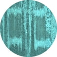 thumbnail image 1 of Ahgly Company Indoor Round Oriental Light Blue Industrial Area Rugs, 8' Round, 1 of 4