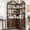 Brown, variant on 74 Inch Tall L-Shaped Corner Bookshelf, 6-Tier Arched Storage Cabinet with Adjustable Feet & Anti-Tipping Design for Living Room & Office