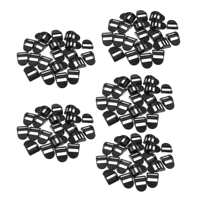100 Unids Deslizador De Plástico Tri-Glide Ajuste Hebillas Correas Correas Negro, Ligero Y Portátil, Conveniente Para Usar 20 mm Soledad Hebilla de correas de la mochila