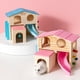 thumbnail image 5 of Mascotas de hámster, escondite de animales pequeños con divertida escalera de escalada, tobogán, cabaña de madera, juguetes masticables para animales pequeños como, 5 of 7
