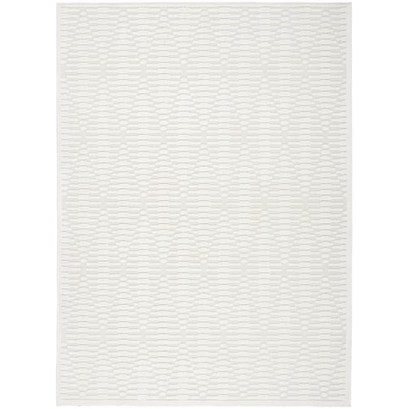 HomeRoots 569741 5 x 7 ft. Geometric Rectangle Area Rug, Ivory