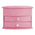 thumbnail image 1 of capas joyería portátil pendientes anillos pulsera collar caja organizador almacenamiento rosa, 1 of 5