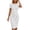 White, variant on GZMOALH Women's Short Sleeve Crew Neck Midi Dress with Ruched Waist and Fitted Sheath Shape
