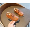 thumbnail image 2 of Zapatos de guisantes de cuero con cordones informales para bebés y niños pequeños, color marrón, 2 of 5