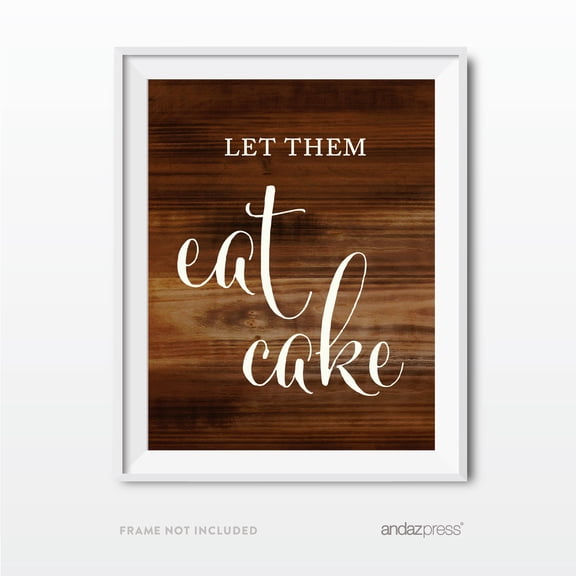 Let Them Eat Cake Rustic Wood Wedding Party Signs