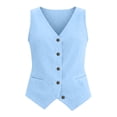 thumbnail image 5 of Minjewel Tops for Women Sleeveless Vest Top - with Pockets Pullover Casual Summer Tank, Tank Tops for Women Modern Stylish Top, Womens Summer Tops for Everyday Wear,Light Blue L, 5 of 5