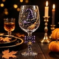 thumbnail image 5 of Halloween Wine Goblets,Clear Stemmed Glass with Witch Hat and Star Pattern Decor,for Festival Dinner Table and Holiday Party Supplies, 5 of 5