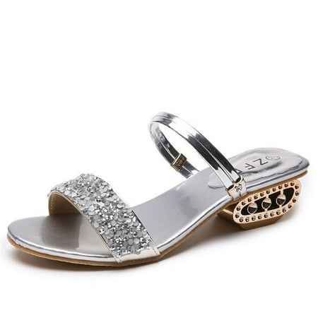 

Cglfd 2021 New Summer Plus Size Sandals Women S Tendon Sole Mid-Heel Sandals