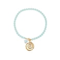 thumbnail image 6 of NICKSUN Two-tone Stainless Steel Swirl Spiral Pendant Necklace, Light Blue Striped Bead & Flower OT Clasp Cute Choker for Women, 6 of 7