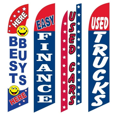 4 Advertising Swooper Flags Best Buy Here Easy Finance Used Cars Used Trucks