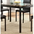 thumbnail image 5 of Brown Faux Marble Dining Table, Black Metal Frame, 48" Transitional Kitchen Table, Seats 4, Modern Dining Room Furniture, Easy Assembly, 5 of 7