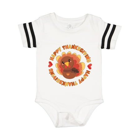 

Inktastic Happy Thanksgiving with Cute Turkey Gift Baby Boy or Baby Girl Bodysuit