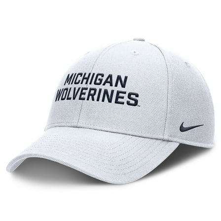 Men's Nike White Michigan Wolverines 2025 Sideline Rise Practice Adjustable Hat