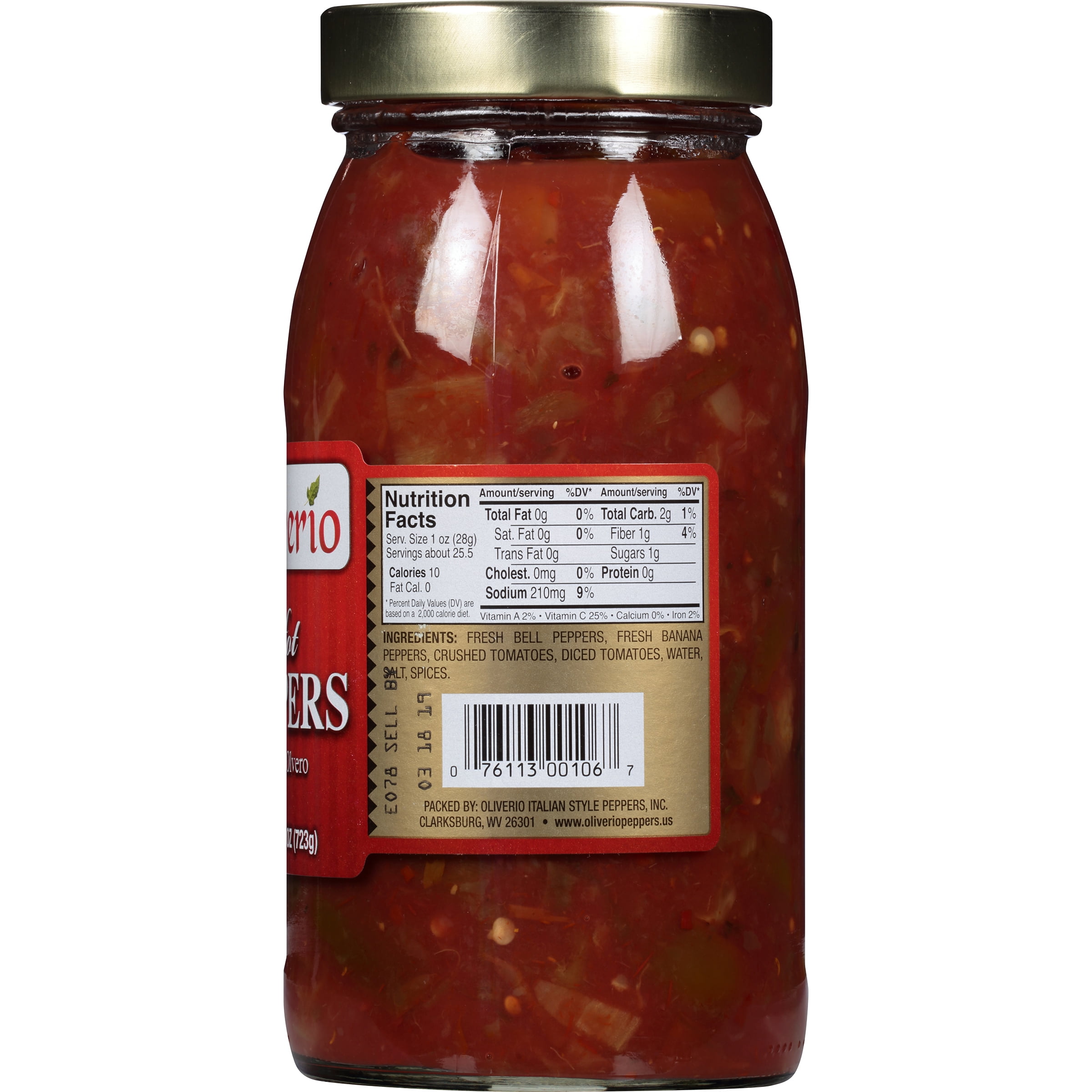 Oliverio Hot Peppers in Sauce Olvero, 25.5 oz