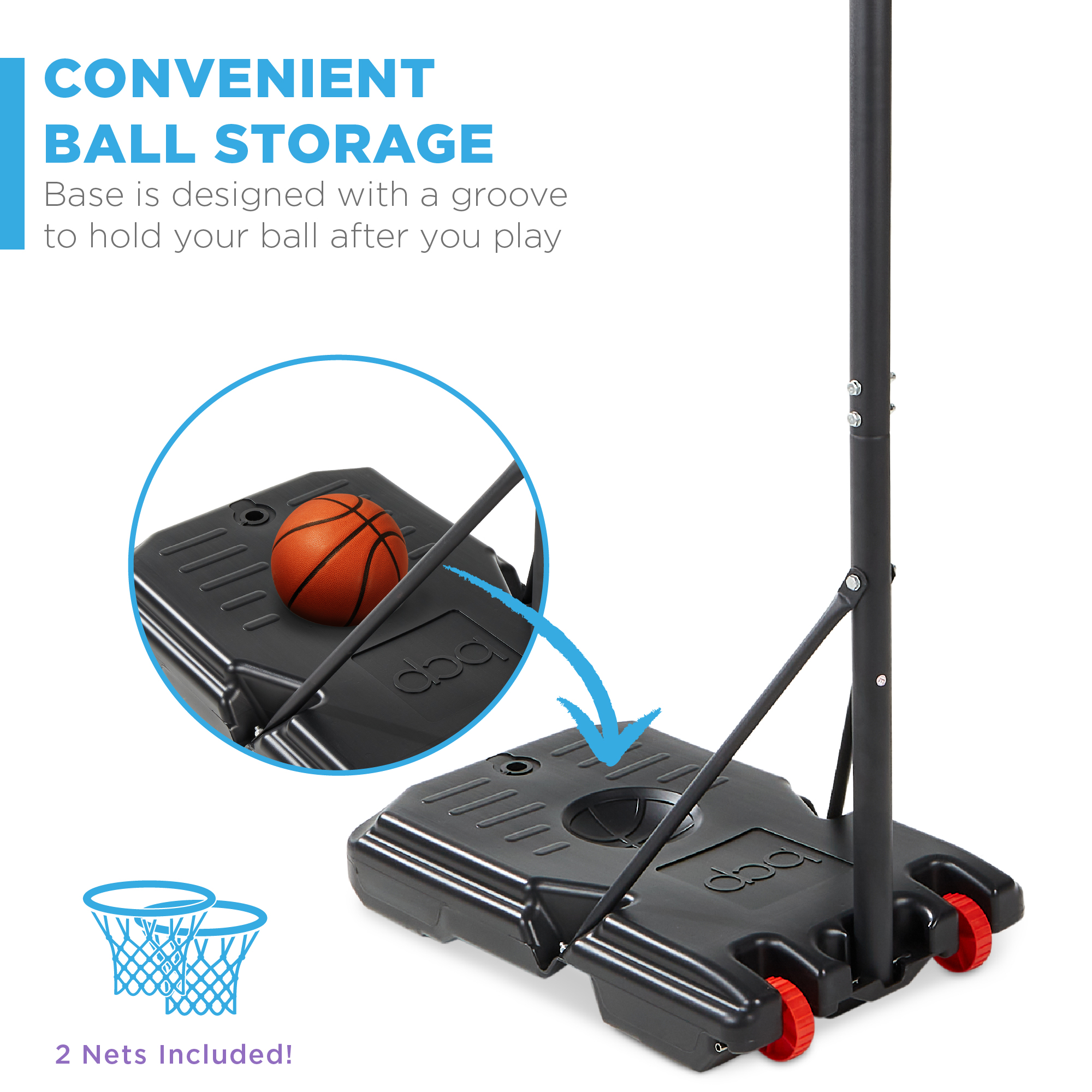 Best Choice Products Kids Height-Adjustable Basketball Hoop, Portable Backboard System w/ 2 Wheels - image 5 of 7