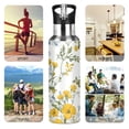 thumbnail image 7 of Yayeee 20oz Insulated Water Bottle Double Wall Stainless Steel with Flip Straw Lid, Yellow Floral, 7 of 7