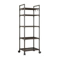 thumbnail image 2 of Kitchen Trolley Storage Rack 54 Inch, Multi Layer Plastic Floor Standing, 360 Degree Silent Wheel Movable, Waterproof Bathroom Laundry Office, Easy Assembly Compact Space Saver, 2 of 6