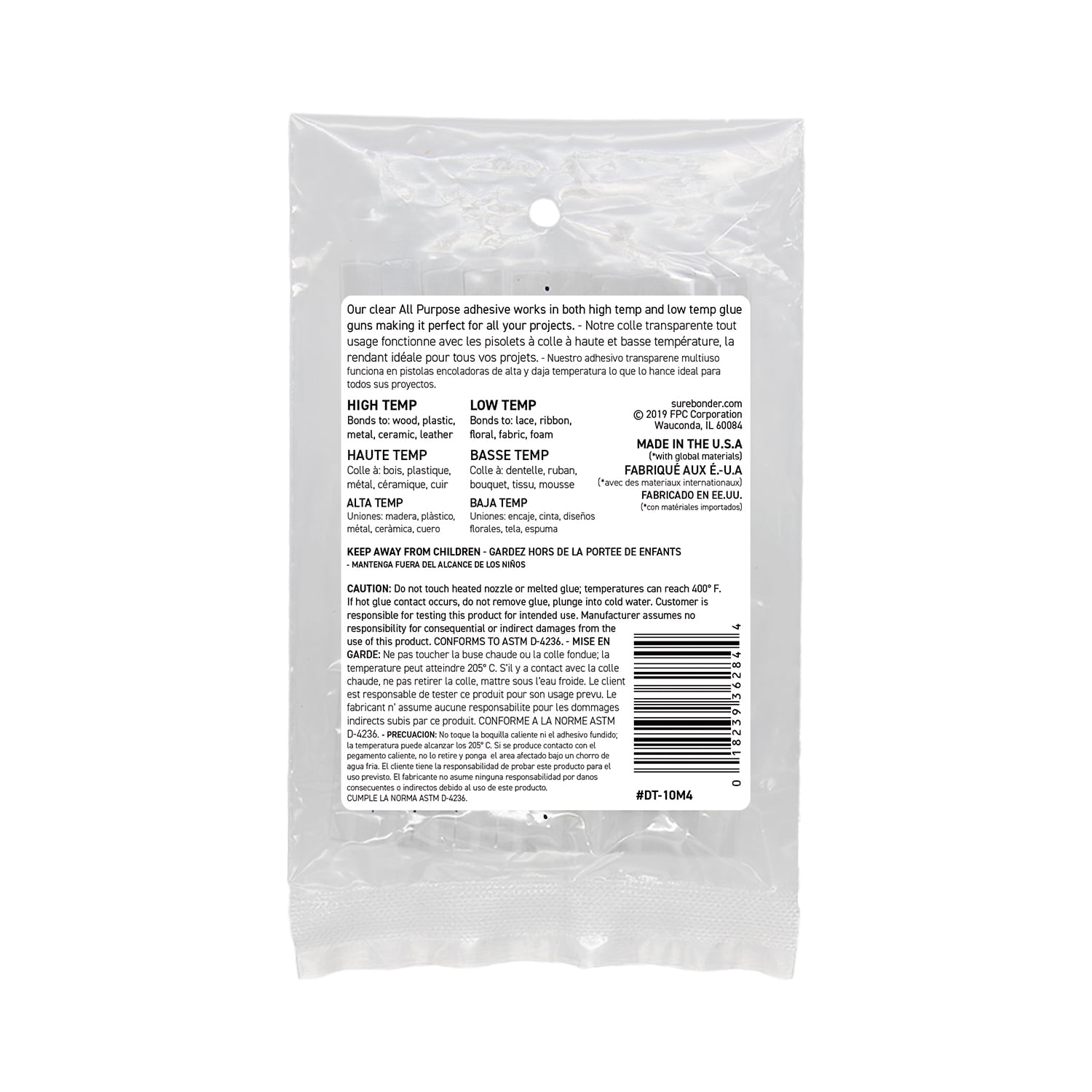 Surebonder All Purpose Clear 4-inch Mini Size Hot Glue Sticks - 10 Pack