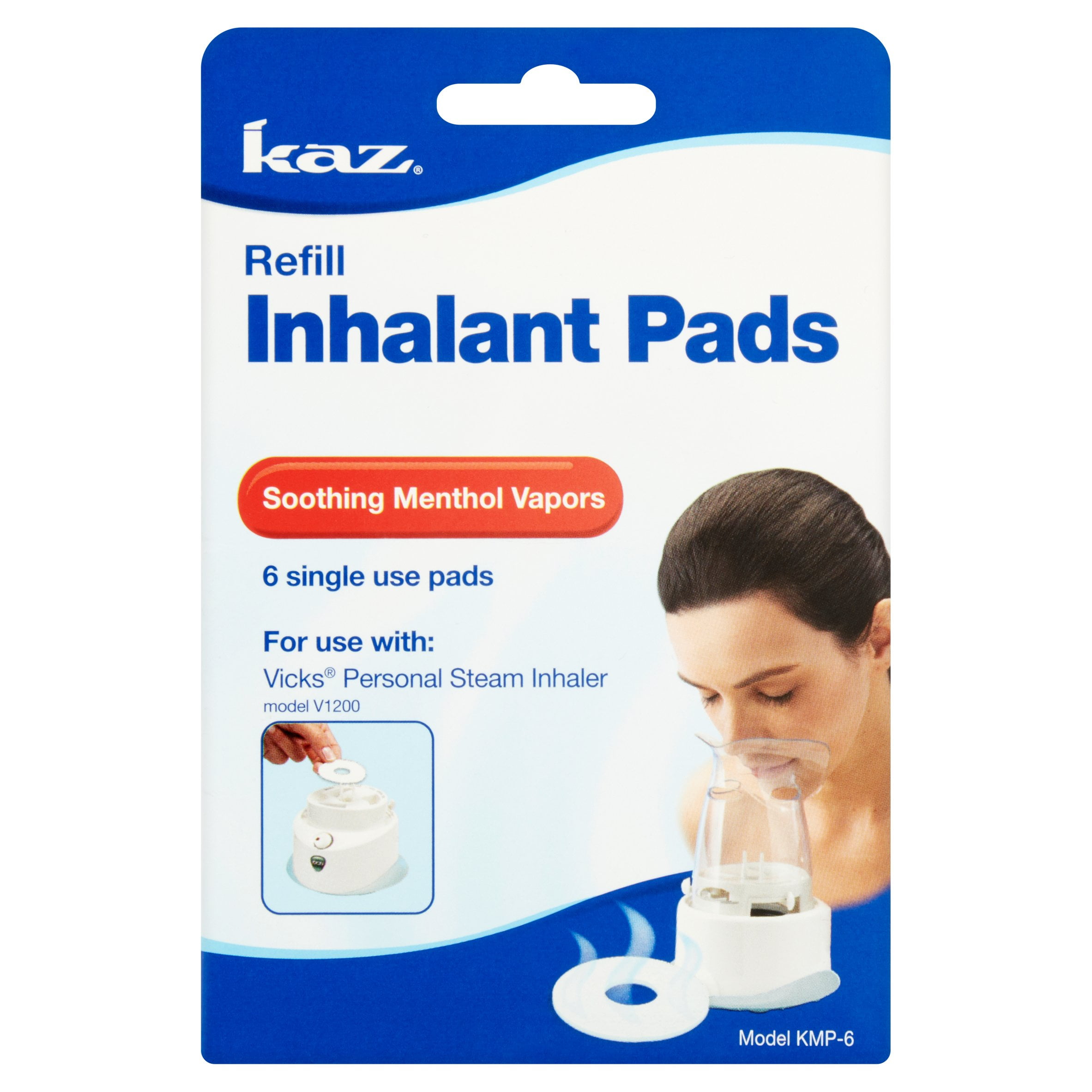Kaz Soothing Menthol Vapors Refill Inhalant Pads, 6 Count
