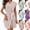 Brown, variant on Women Waffle Knit Short Sleeve Bath Robe V Neck Tie Waist Spa Robe Lightweight Quick Dry Cover Up Loungewear Robe with Pockets for Shower Beach Hotel