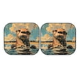 thumbnail image 7 of Daiia Playful Otter Tropical Beach 2PCS Car Windshield Sun Shade, Foldable Sun Shield for Car Front Window, Auto Sun Blocker Visor Protector Universal for Truck SUV Pickup-Small, 7 of 7