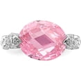 thumbnail image 5 of Sterling Silver Pink And Clear Cz Ring (Size 8) Made In China qr1398-8, 5 of 5