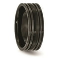 thumbnail image 4 of Titanium Grooved Black IP-plated 8mm Brushed and Polished Band Size: 12; for Adults and Teens; for Women and Men, 4 of 6