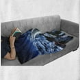 thumbnail image 6 of Travel Soft Flannel Fleece Blanket, Aerial View Tel Aviv Night Ayalon Highway City Life Modern Panorama Photo, Cozy Plush for Indoor and Outdoor Use, 50" x 70", Dark Blue Pale Blue, by Ambesonne, 6 of 6