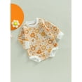 thumbnail image 3 of hirigin Baby Boys Girls Fall Romper, Casual Long Sleeve Round Neck Floral Print Bodysuit, 3 of 8