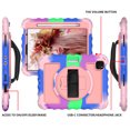 thumbnail image 2 of Allytech iPad Air 5 4 10.9 Case 2022/2020, Heavy Duty Shockproof Kids Case with Pencil Holder Hand Strap Kickstand Shoulder Strap for Apple iPad Air 5th 4th Generation 10.9 Inch -Rainbow/Rosegold, 2 of 6