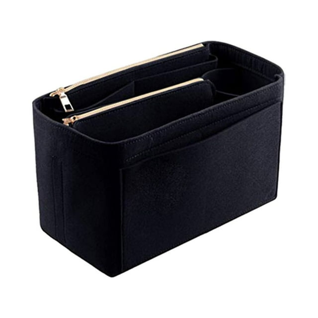maskred New Popular Women Makeup Organizer Felt And Stylish Multi Grid For Partition black M 26*15*14cm 1Set