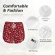 thumbnail image 4 of Balery Festive Reindeer Pantalones cortos deportivos para mujer con forro y dos bolsillos, elásticos, para entrenamiento, gimnasio, yoga-Large, 4 of 7