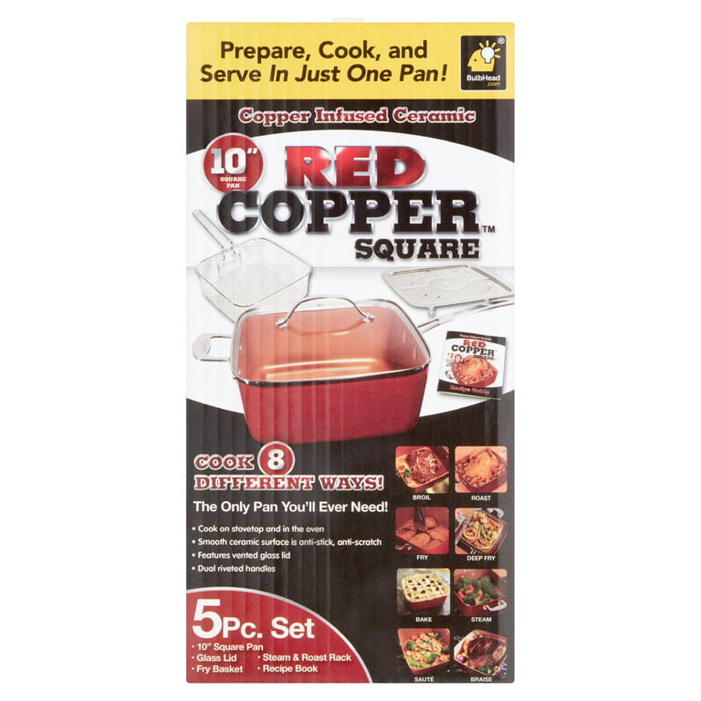 As Seen On TV Red Copper Square Pan Fry