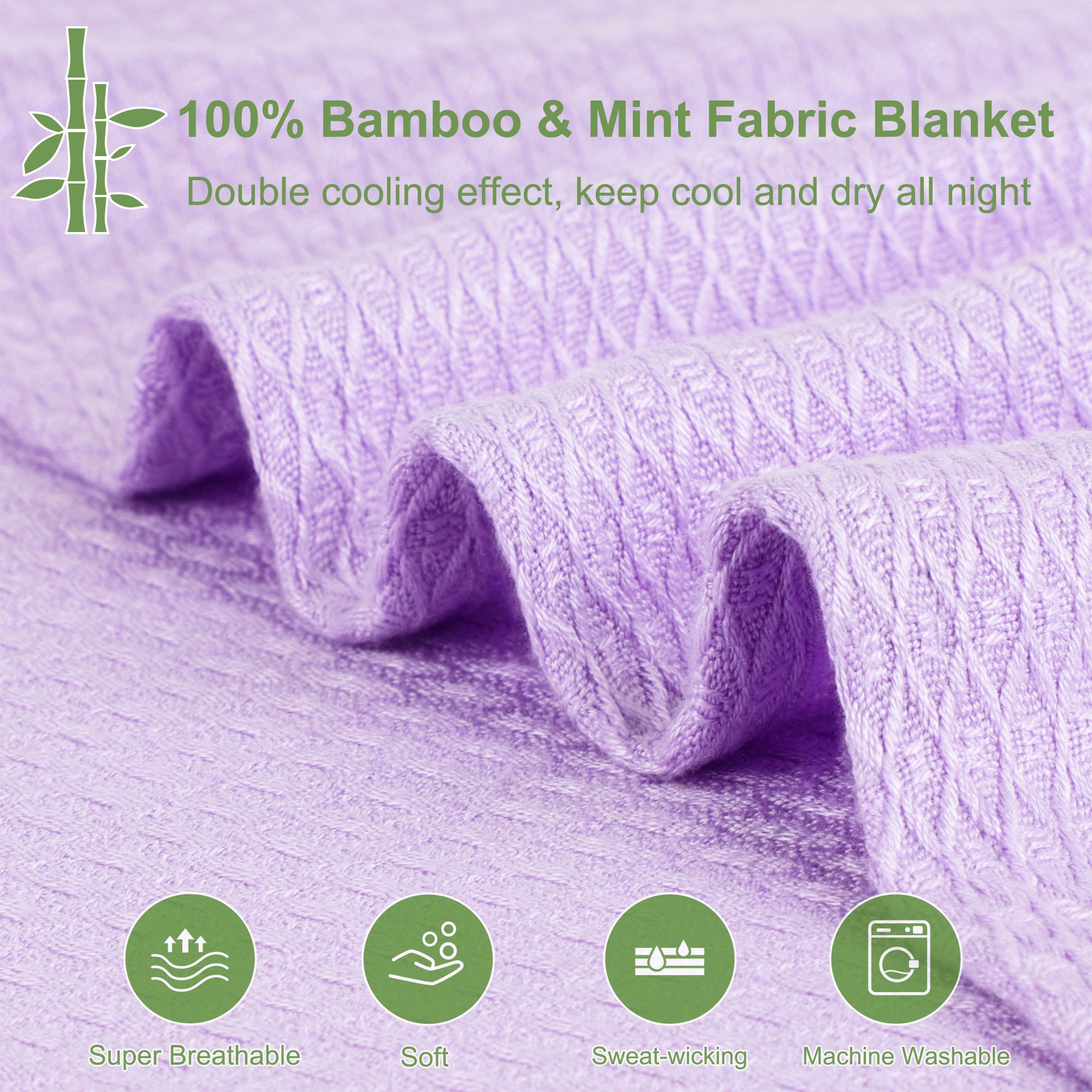 REGALWOVEN Bamboo Viscose Cooling Blanket All Seasons Breathable for Hot Sleepers for Bed, Sofa Twin Lavender