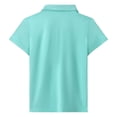 thumbnail image 4 of lnmuld Girls Solid Short Sleeve Notch Collar Polo Top Casual School Athletic Kids Basic Tee 11-12 Years,Mint Green, 4 of 7