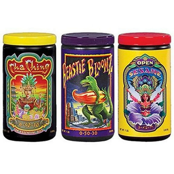 FoxFarm FX14045 Open Sesame, Beastie Bloomz & Cha Ching Soluble Granular Fertilizer Tri-Pack, 3/1-Pound Canisters