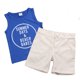 thumbnail image 2 of Ropa de bebé niño para el verano Camiseta azul y mezclilla blanca, 2 of 8