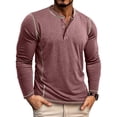 thumbnail image 4 of Lmnyox Chemise Décontractée à Manches Longues pour Hommes, T-Shirt Classique à Col Rond avec Boutons, Mode Business Basique, 4 of 5