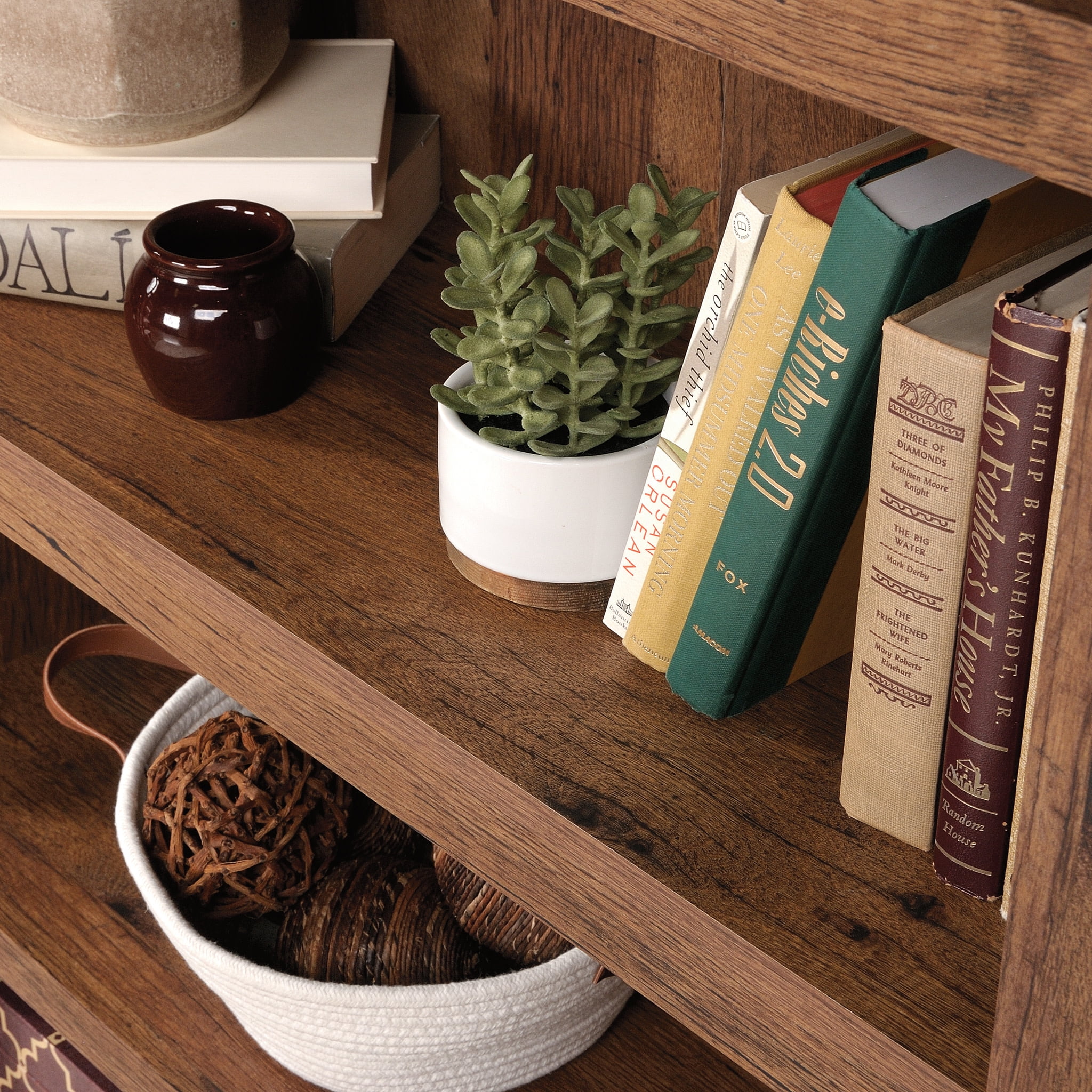 Sauder 5-Shelf Bookcase, Vintage Oak Finish