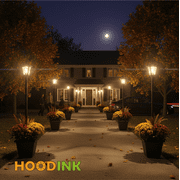 HOODINK Solar Lamp Post with Planter, IP 44 Waterproof Solar Garden Lights, 2000mah LED Planters Pots Outdoor for Pathway